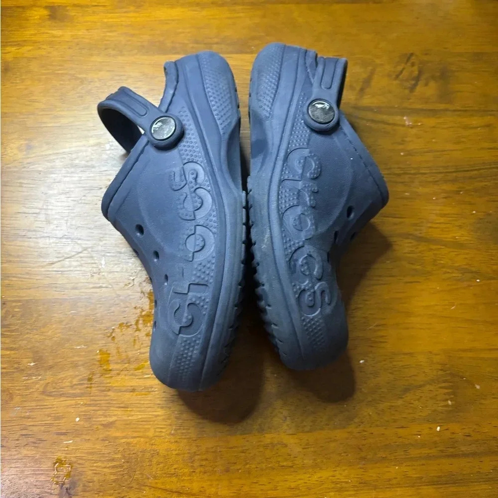 Navy Blue fuzzy crocs C13 - Picture 3 of 9